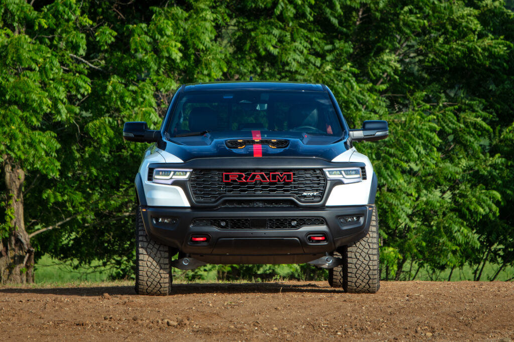 2027 ram 1500 trx srt bloodshot night in bright white