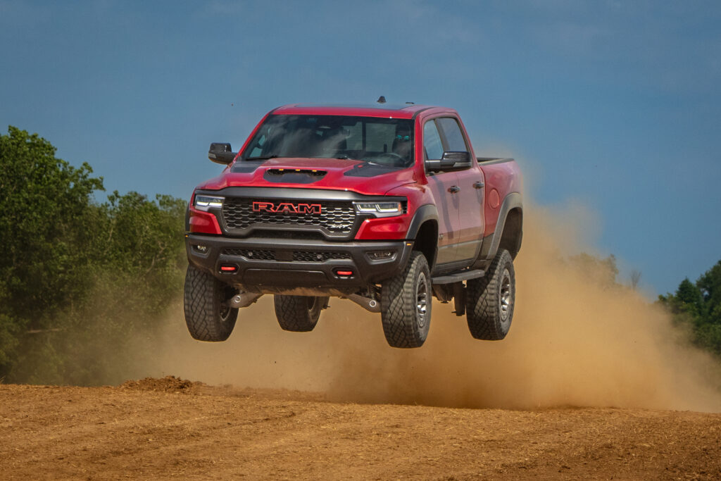 2027 ram 1500 trx srt in molten red