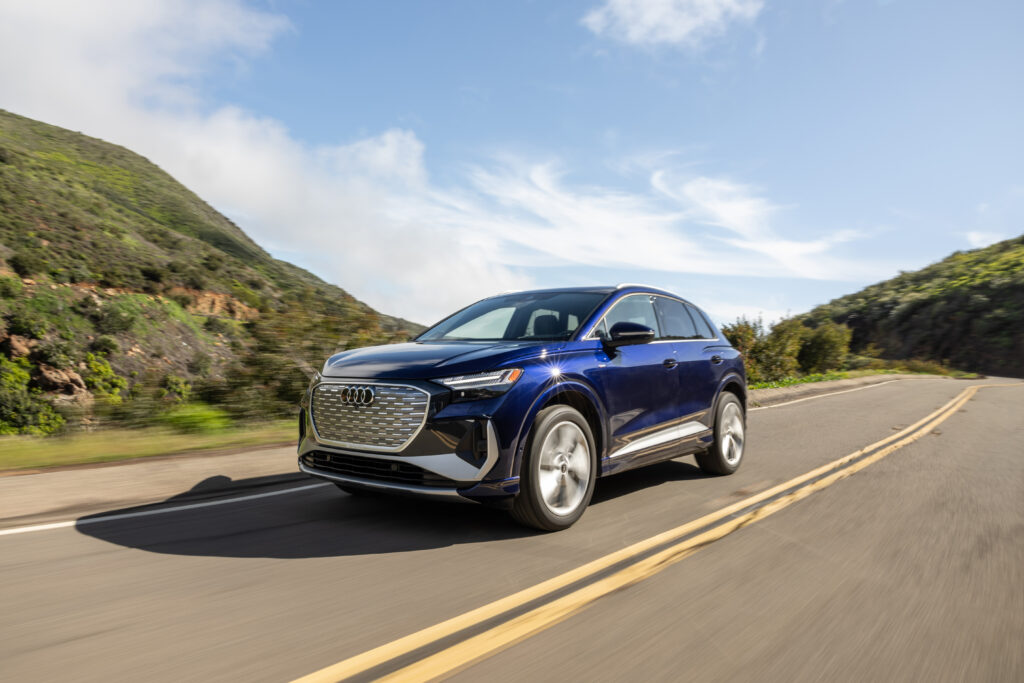 2027 Audi Q4 quattro e-tron premium electric SUV showcasing sleek design, quattro all-wheel drive, and advanced EV technology
