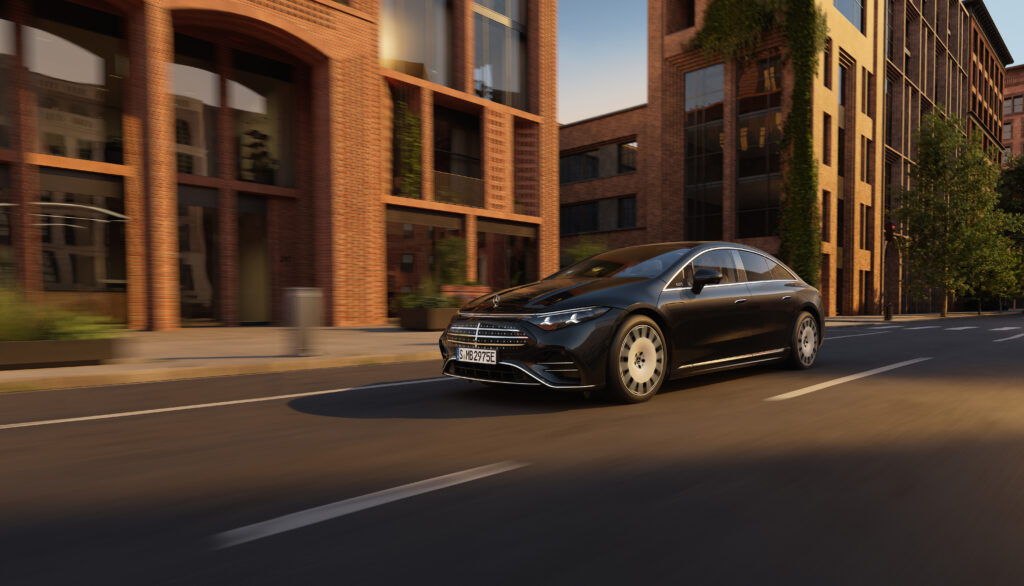 2027 Mercedes-Benz EQS luxury electric sedan showcasing futuristic design, advanced EV technology, premium comfort, and elegant styling