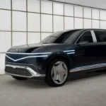 2026 Genesis GV90 luxury electric SUV concept with elegant futuristic design, sleek LED lighting, and premium flagship styling.