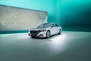 Short alt text: 2027 Mercedes-Maybach S-Class luxury sedan front view