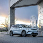 2027 BYD Atto 3 electric SUV with modern design, LED lights and stylish exterior shown on the open road.