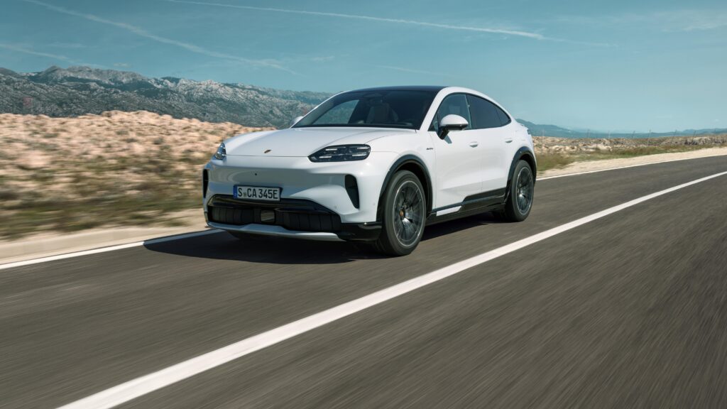 2026 Porsche Cayenne Electric luxury SUV with futuristic design and LED headlights.