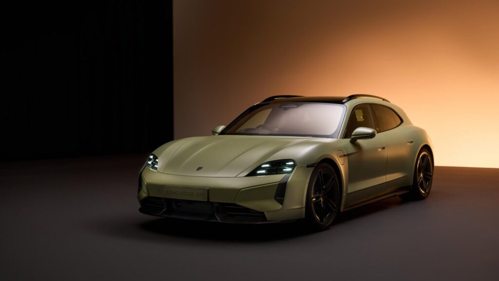 porsche taycan turbo s soho house one front