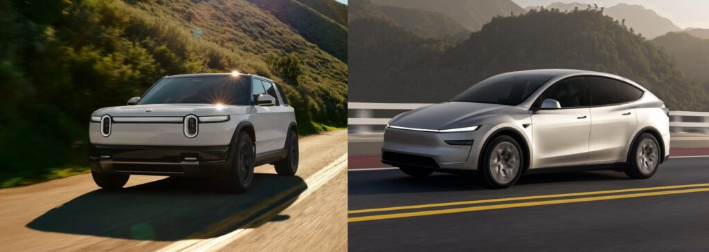 Rivian R2 vs Tesla Model Y: Incredible Detailed Comparison Rivian R2 vs Tesla Model Y side-by-side design comparison
